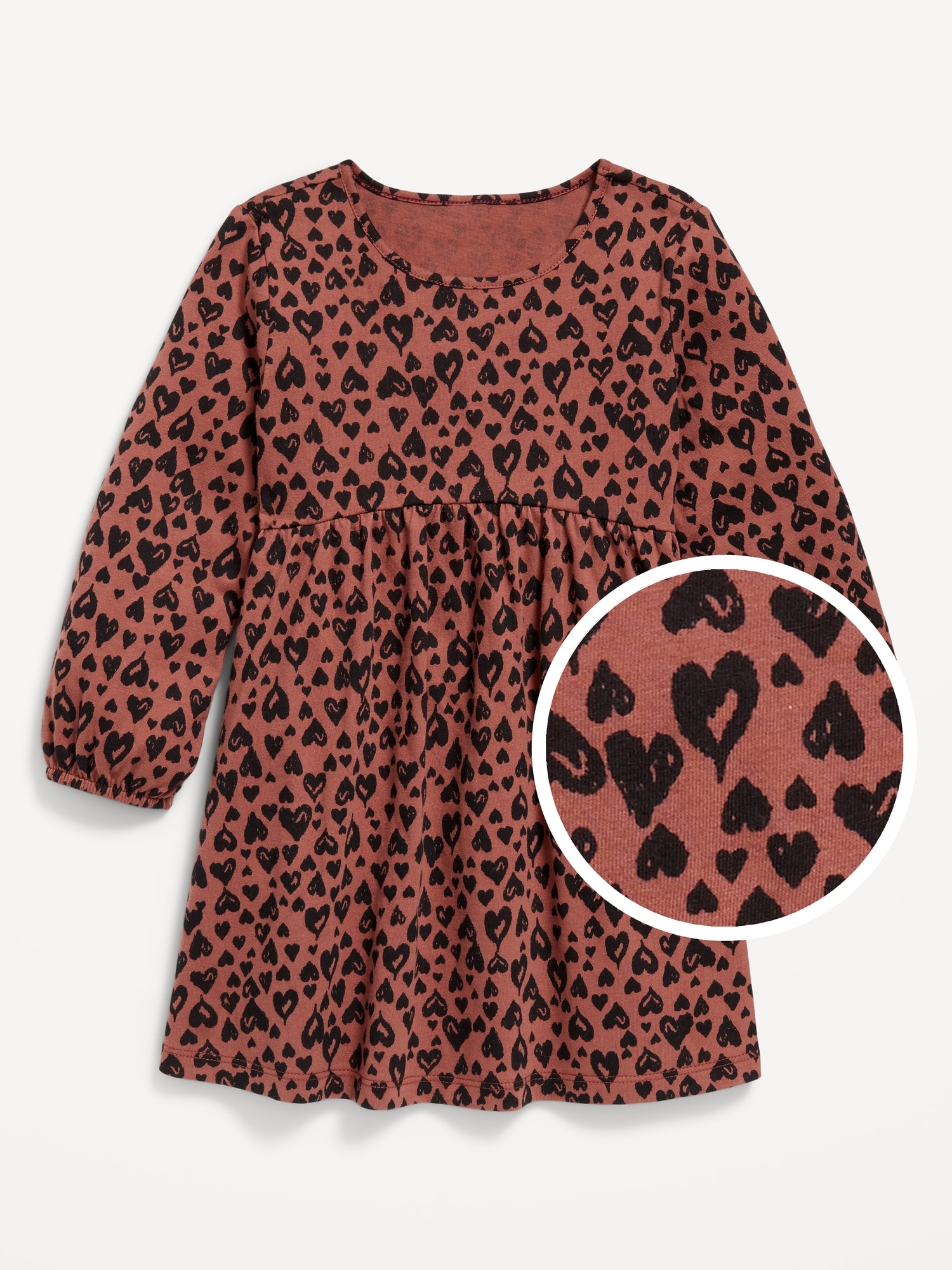 Printed Jersey-Knit Long-Sleeve Dress for Toddler Girls