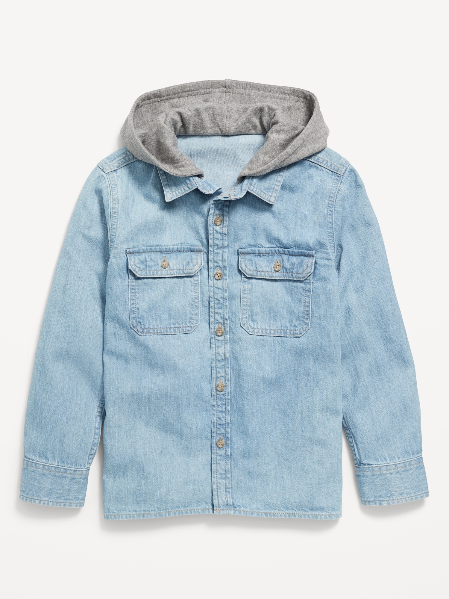 Long-Sleeve Hooded Utility Shirt for Boys