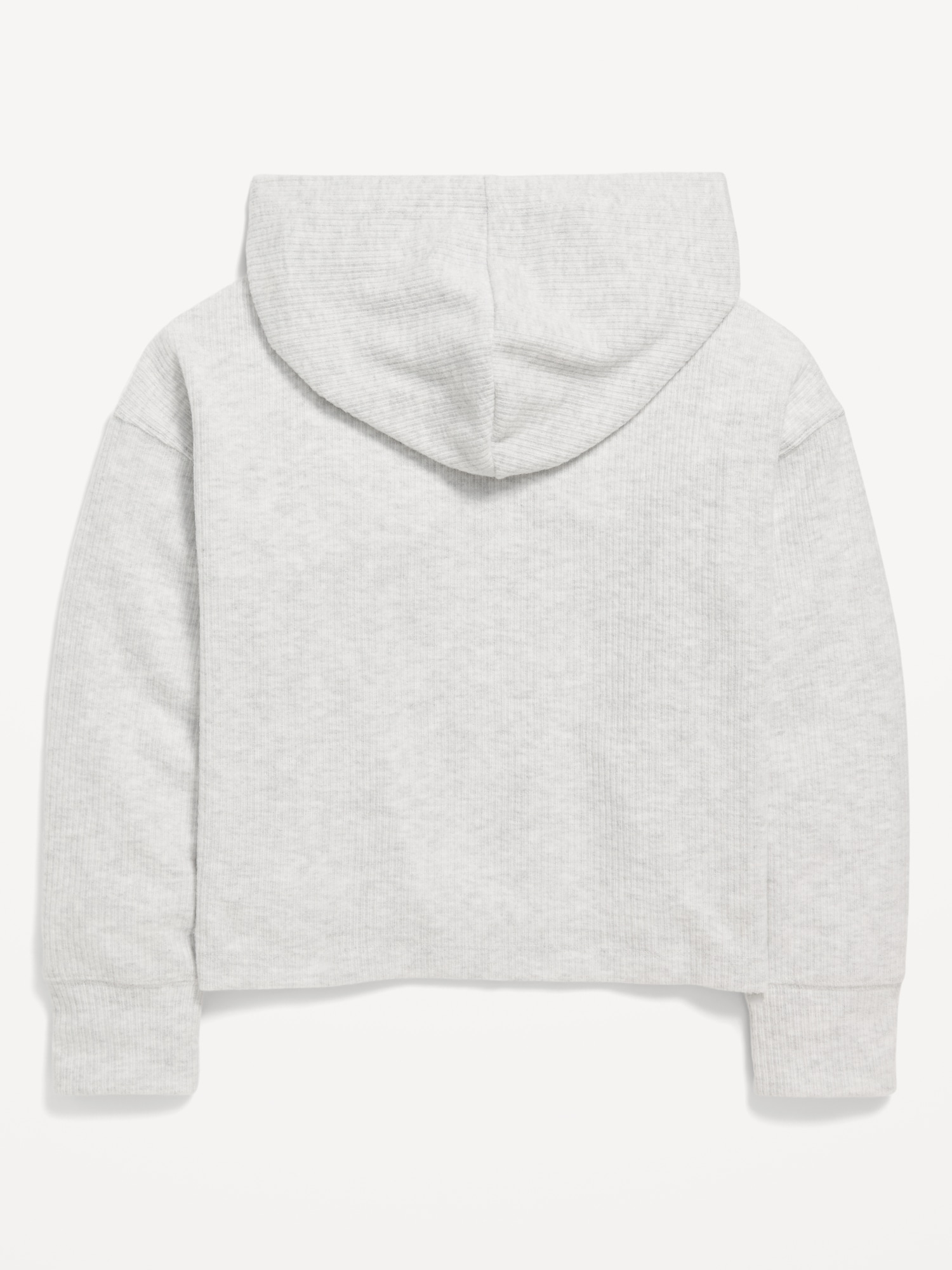 Cropped Plush Ribbed Hoodie for Girls