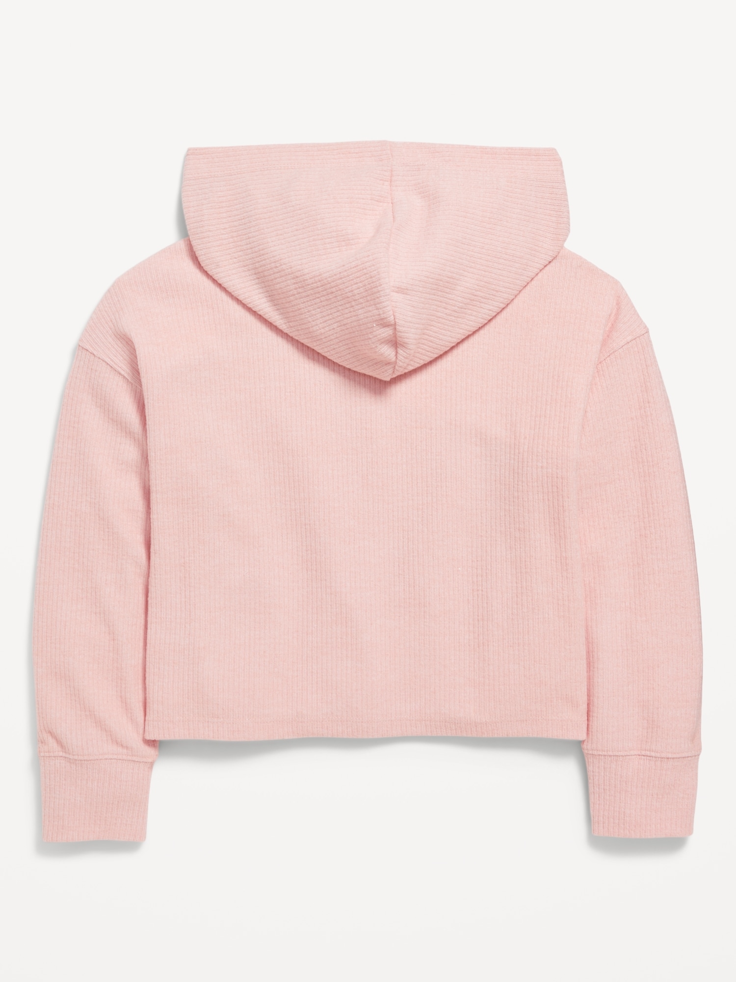 Cropped Plush Ribbed Hoodie for Girls