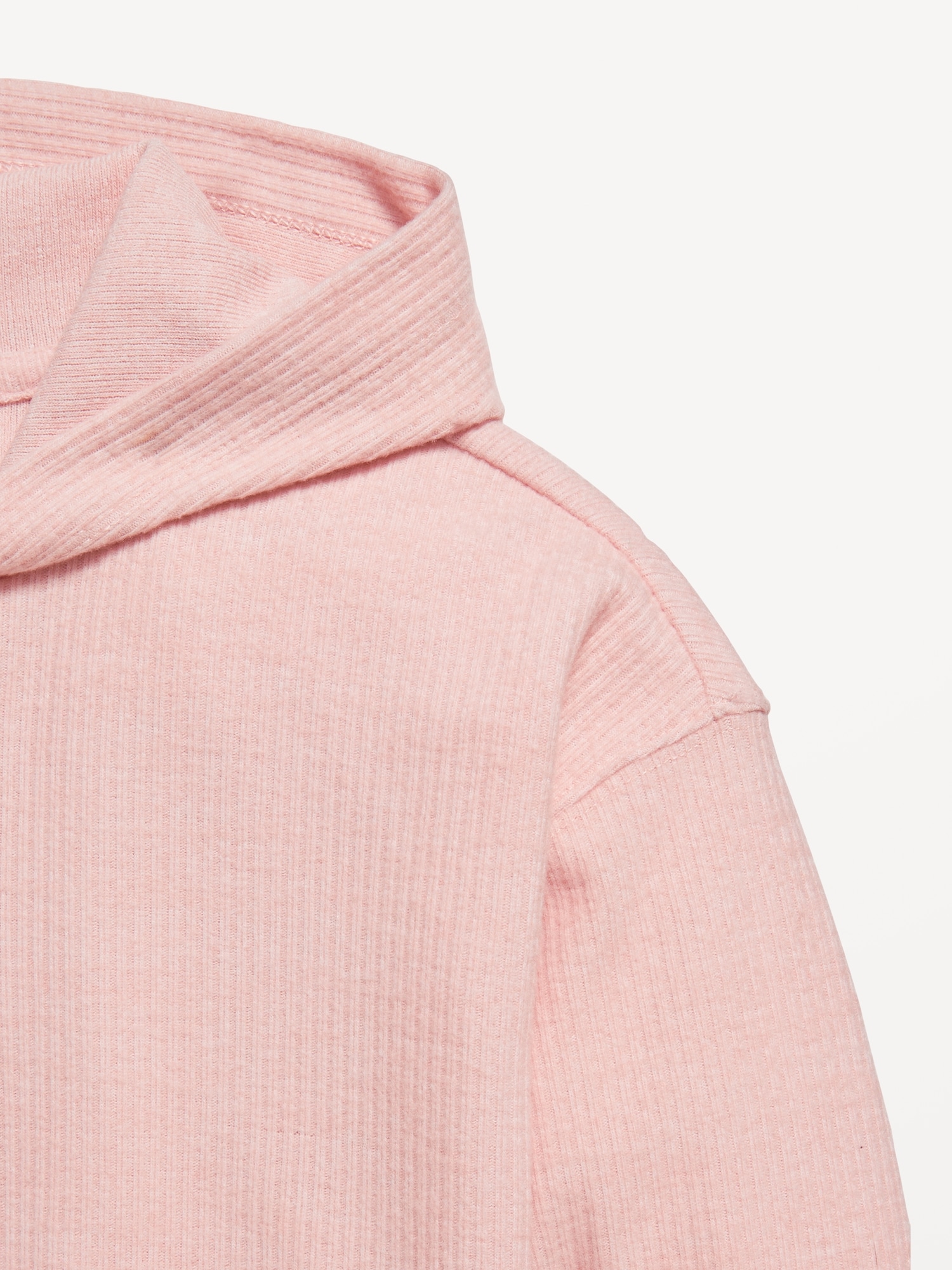 Cropped Plush Ribbed Hoodie for Girls