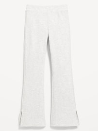 Voir une image plus grande du produit 4 de 5. Pantalon évasé à taille haute en tricot côtelé duveteux pour fille