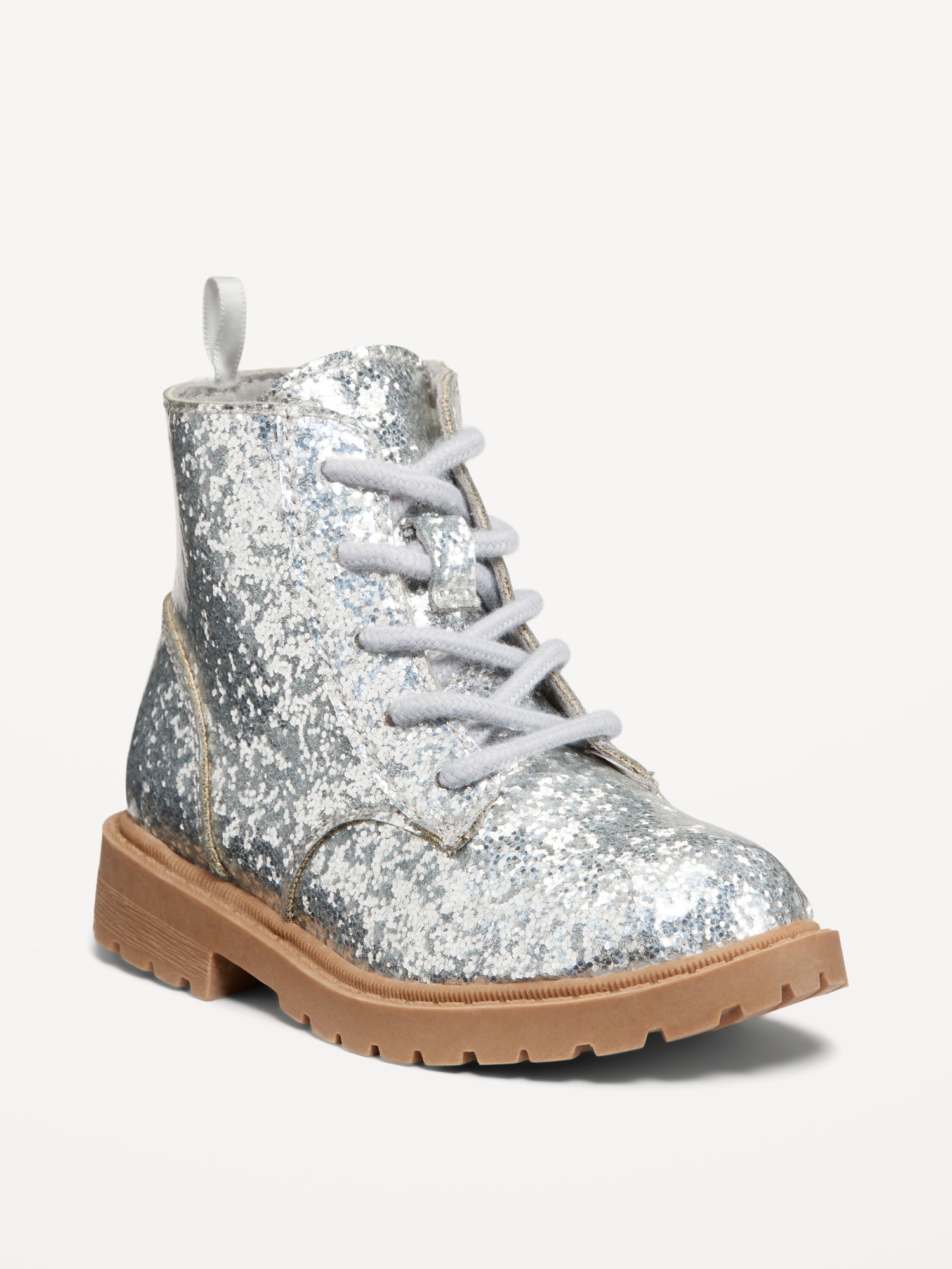 Glittery Side Zip Combat Boots for Toddler Girls Old Navy