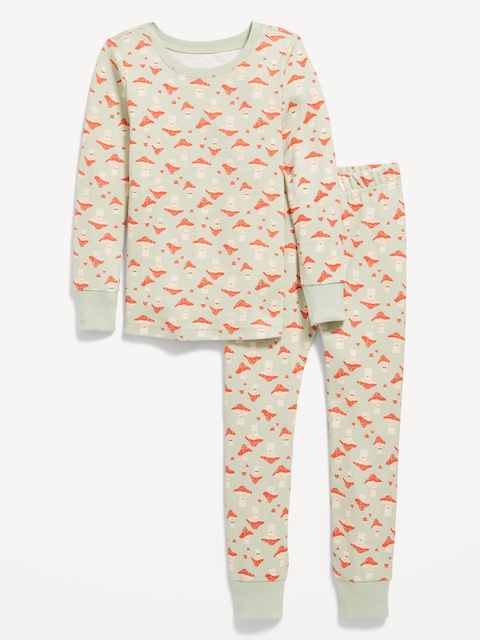 Printed Snug-Fit Pajama Set for Toddler & Baby - Brown