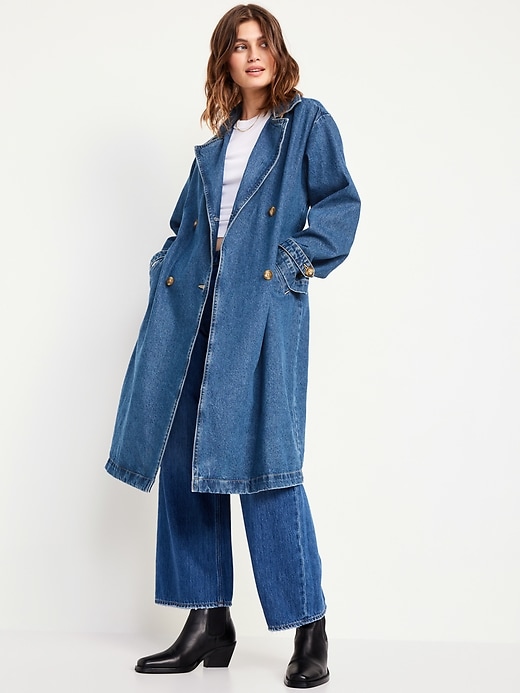 L'image numéro 3 présente Trench à ceinture en denim