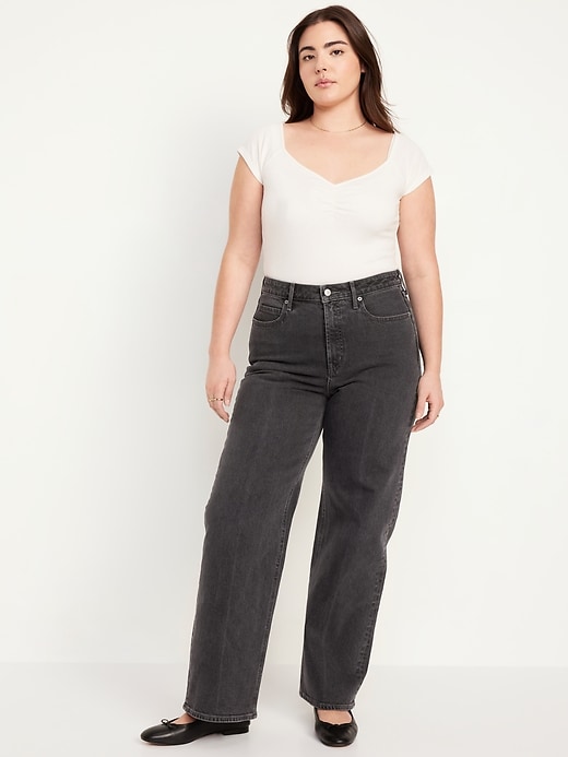 Image number 4 showing, Extra High-Waisted Sky-Hi Wide-Leg Jeans