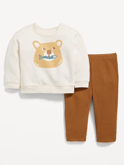 View large product image 1 of 2. Crew-Neck Sweatshirt and Cozy-Knit Pants Set for Baby