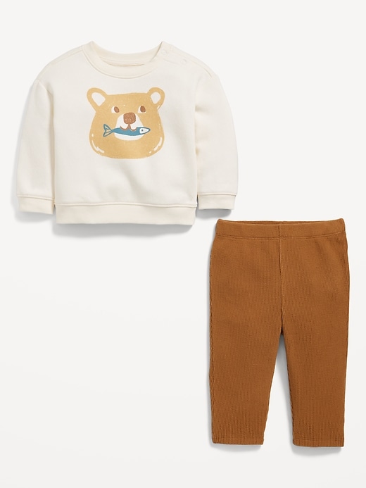 View large product image 2 of 2. Crew-Neck Sweatshirt and Cozy-Knit Pants Set for Baby