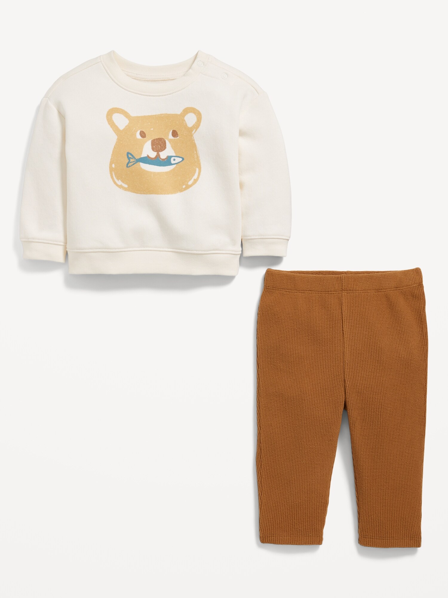 Crew-Neck Sweatshirt and Cozy-Knit Pants Set for Baby