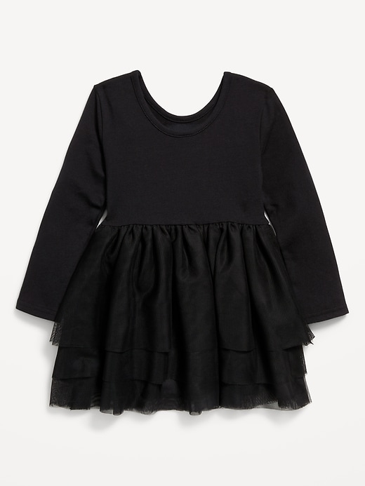 Voir une image plus grande du produit 2 de 2. Robe tutu ajustée et évasée à imprimé et à manches longues pour toute-petite fille