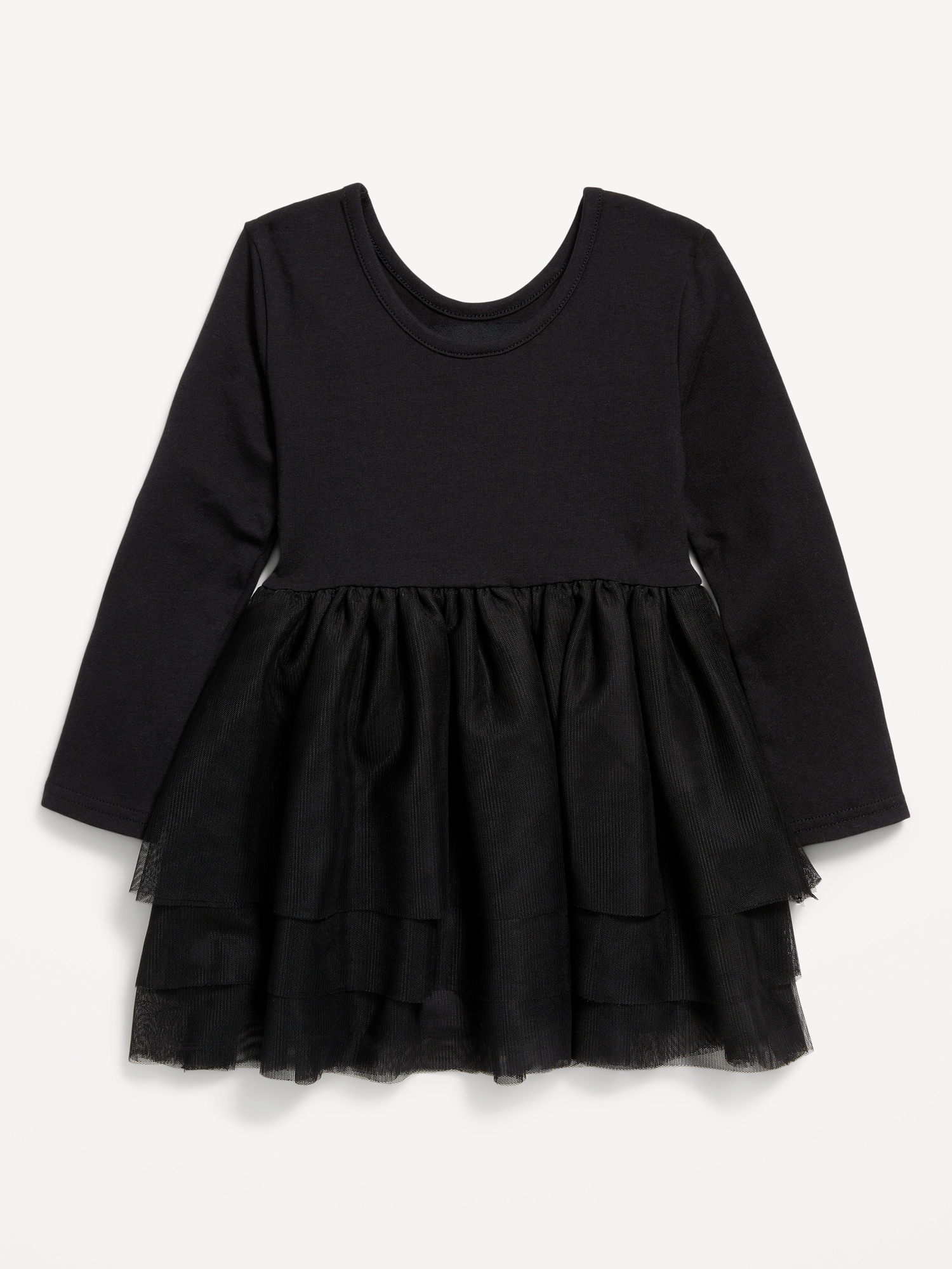 Long-Sleeve Fit and Flare Graphic Tutu Dress for Toddler Girls