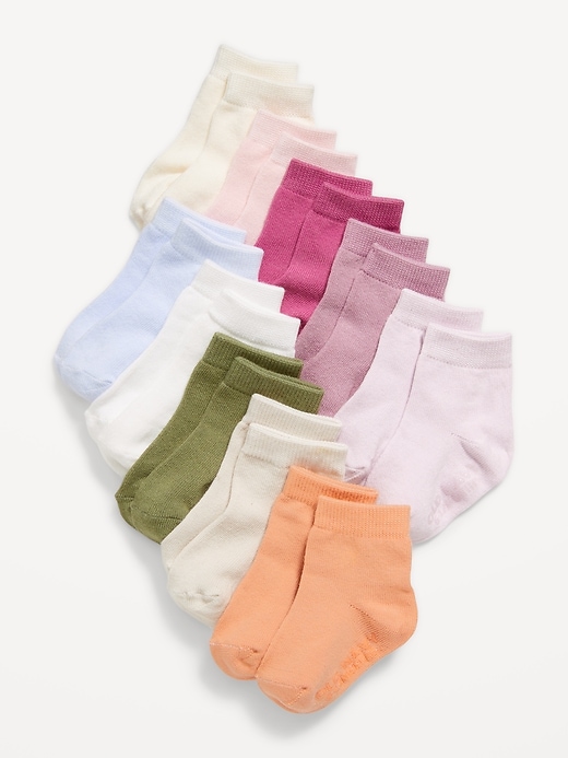 View large product image 1 of 1. Unisex Crew Socks 10-Pack for Toddler & Baby