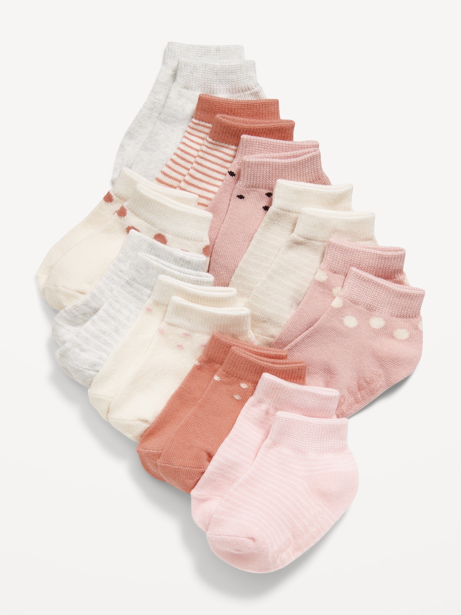 Unisex 10-Pack Ankle Socks for Toddler & Baby