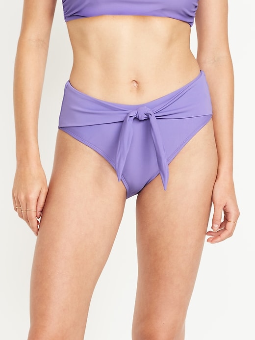 Image number 1 showing, High-Waisted Bikini Swim Bottoms