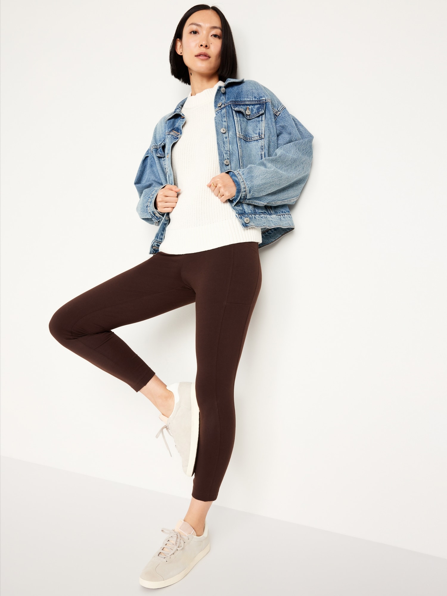 High-Waisted Side Pocket 7/8 Leggings