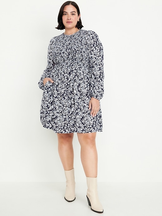 Image number 6 showing, Fit &amp; Flare Long-Sleeve Mini Dress