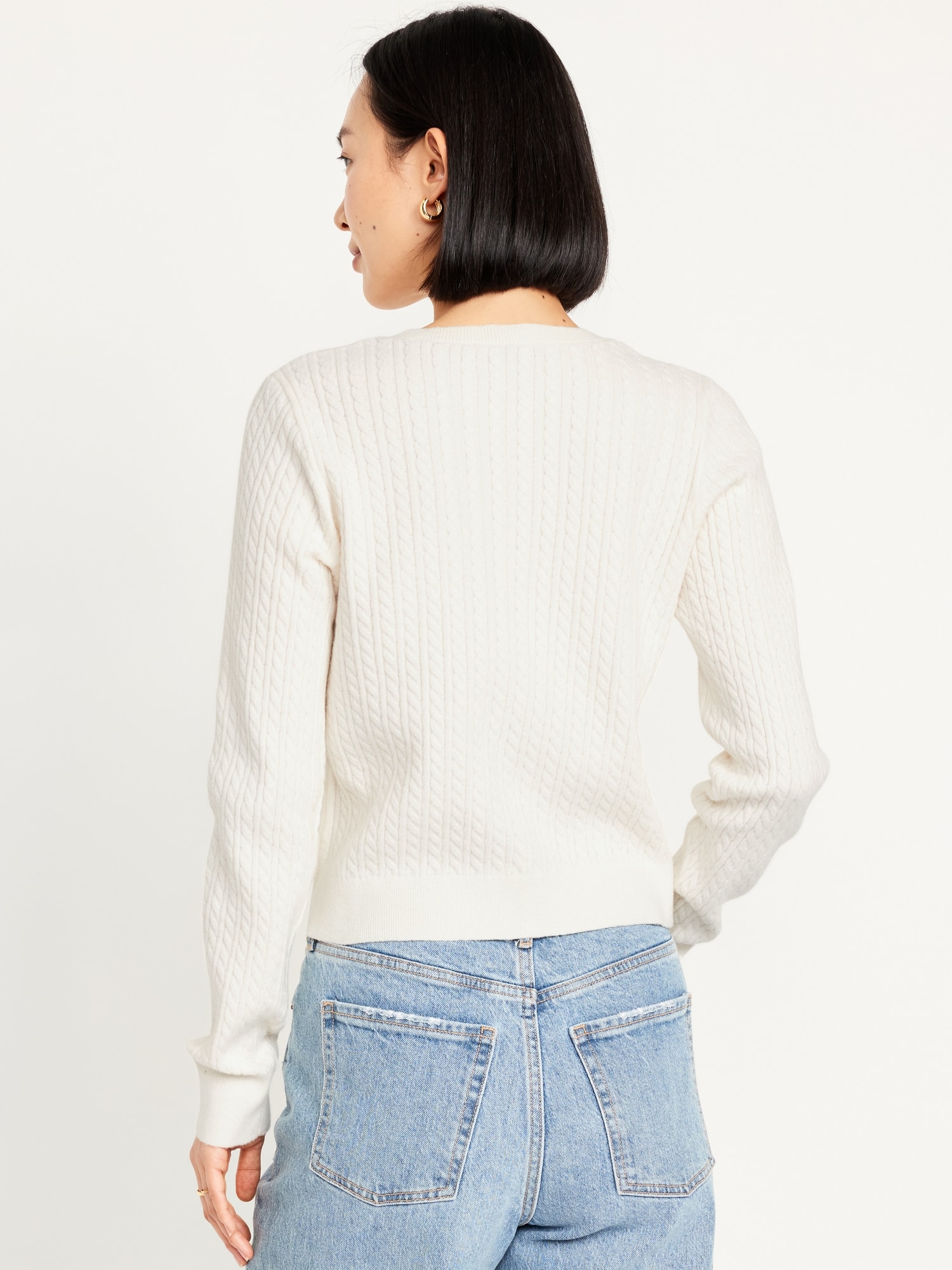 SoSoft Cable Crop Cardigan Sweater