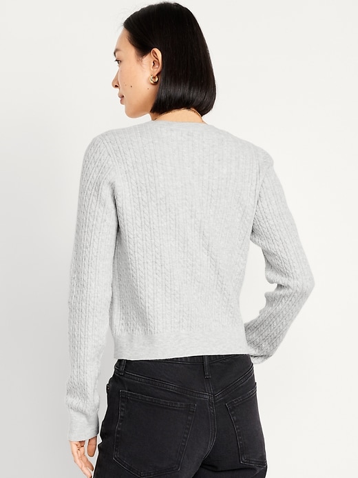 Image number 7 showing, SoSoft Cable Crop Cardigan Sweater