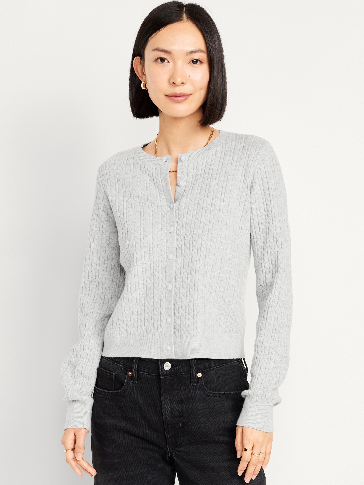 SoSoft Cable Crop Cardigan Sweater