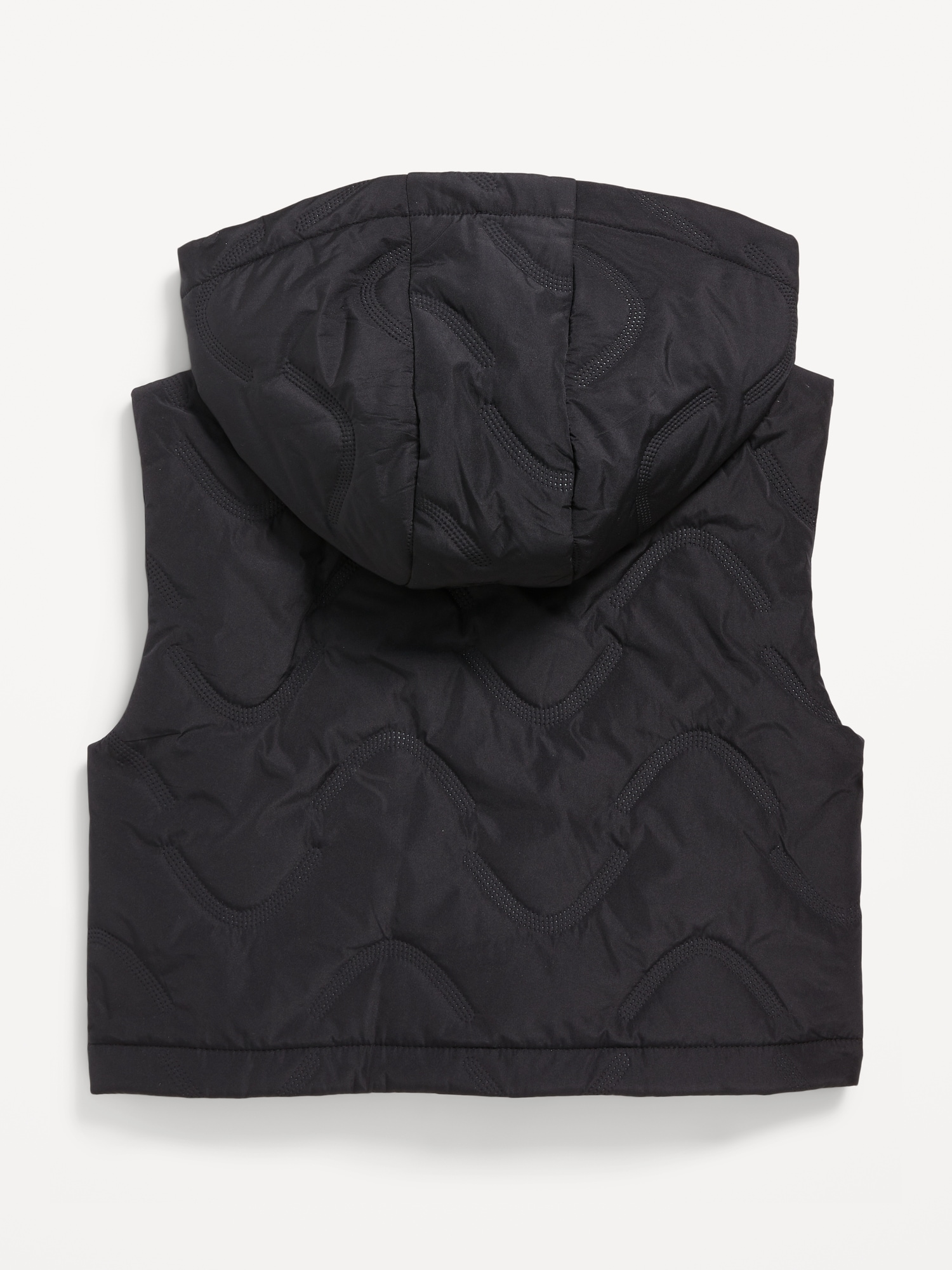 Water-Resistant Quilted Cropped Hooded Vest for Girls