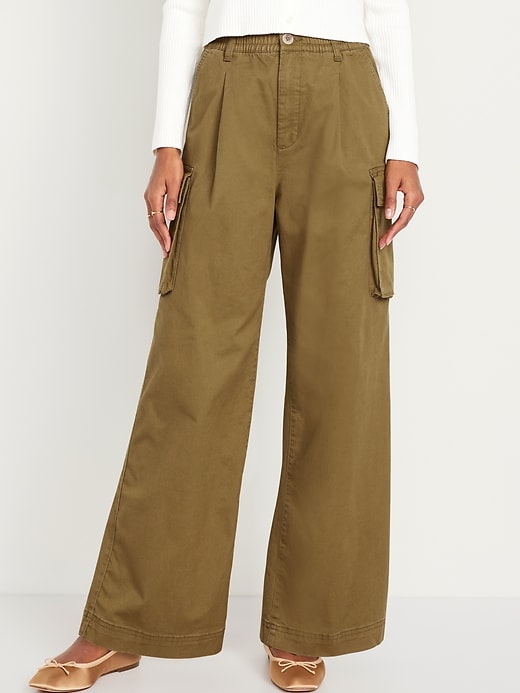 Image number 1 showing, Extra High-Waisted Super Wide-Leg Cargo Pants