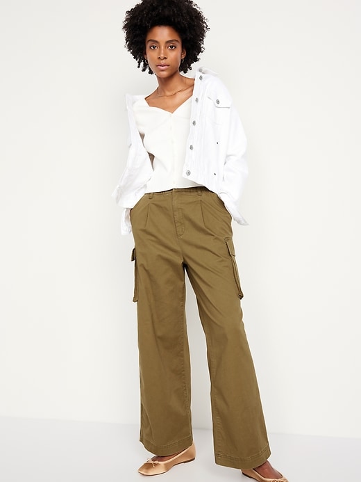 Image number 3 showing, Extra High-Waisted Super Wide-Leg Cargo Pants