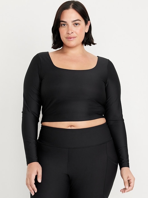 Image number 7 showing, PowerSoft Long-Sleeve Crop Support Top