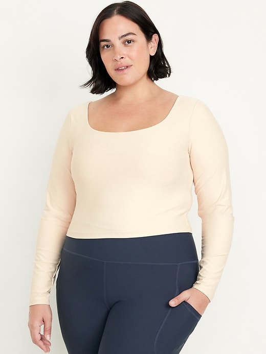 Image number 7 showing, PowerSoft Long-Sleeve Crop Support Top