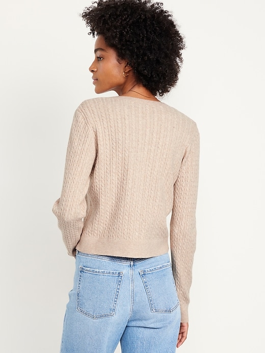 Image number 2 showing, SoSoft Cable Crop Cardigan Sweater