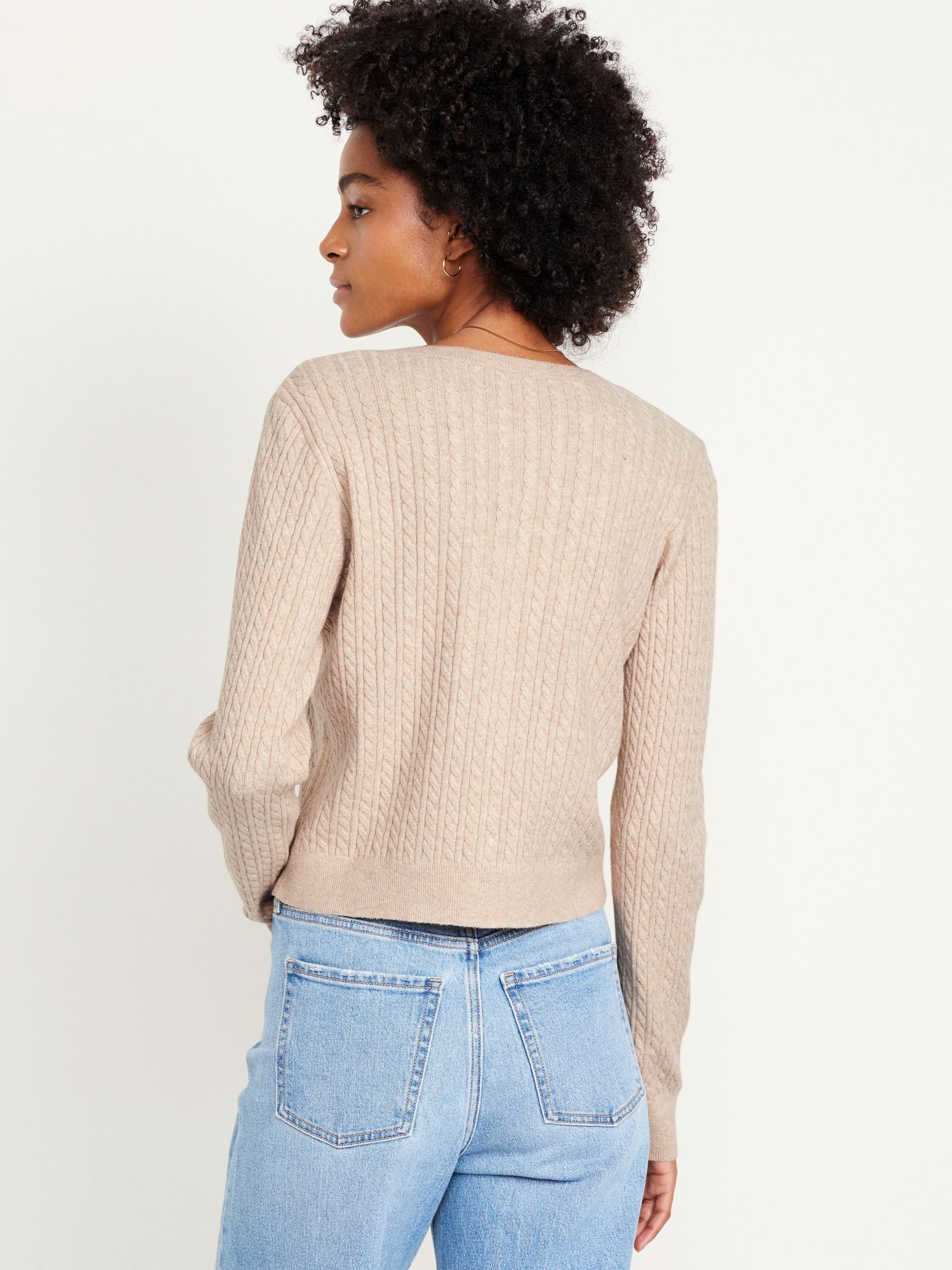 SoSoft Cable Crop Cardigan Sweater