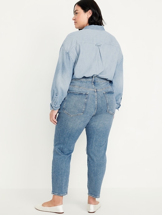 L'image numéro 8 présente Jean OG droit déchiré à taille haute longueur cheville pour Femme