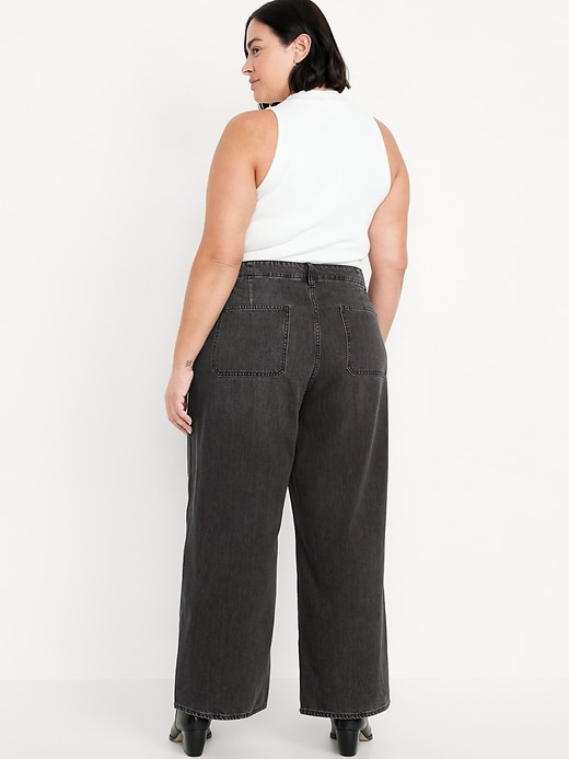 Image number 7 showing, High-Waisted Baggy Wide-Leg Trouser Jeans