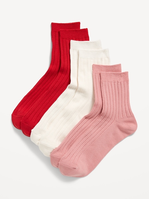 View large product image 1 of 1. Ribbed Crew Sock 3-Pack for Women