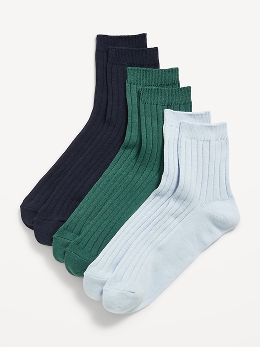 View large product image 1 of 1. Ribbed Crew Sock 3-Pack for Women