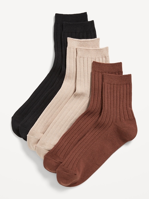 View large product image 1 of 1. Ribbed Crew Sock 3-Pack for Women