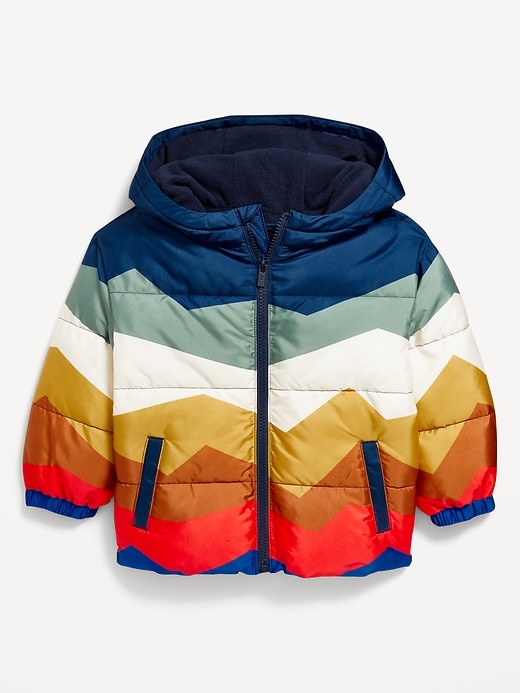 View large product image 2 of 2. Water-Resistant Printed Puffer Jacket for Toddler Boys