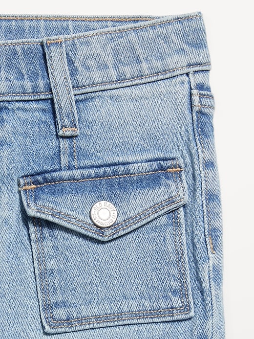 Image number 5 showing, High-Waisted Utility Pocket Flare Jeans for Girls