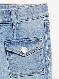 Voir une image plus grande du produit 5 de 5. Jean évasé à poches utilitaires à taille haute pour fille