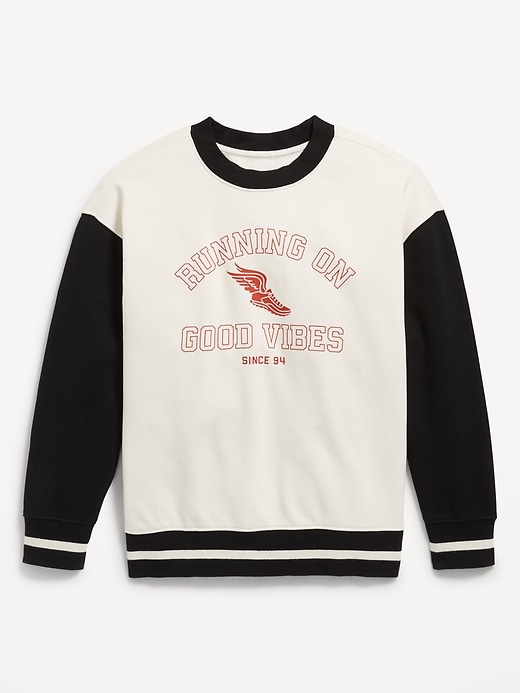 View large product image 2 of 4. Oversized Long-Sleeve Crew-Neck Sweatshirt for Boys