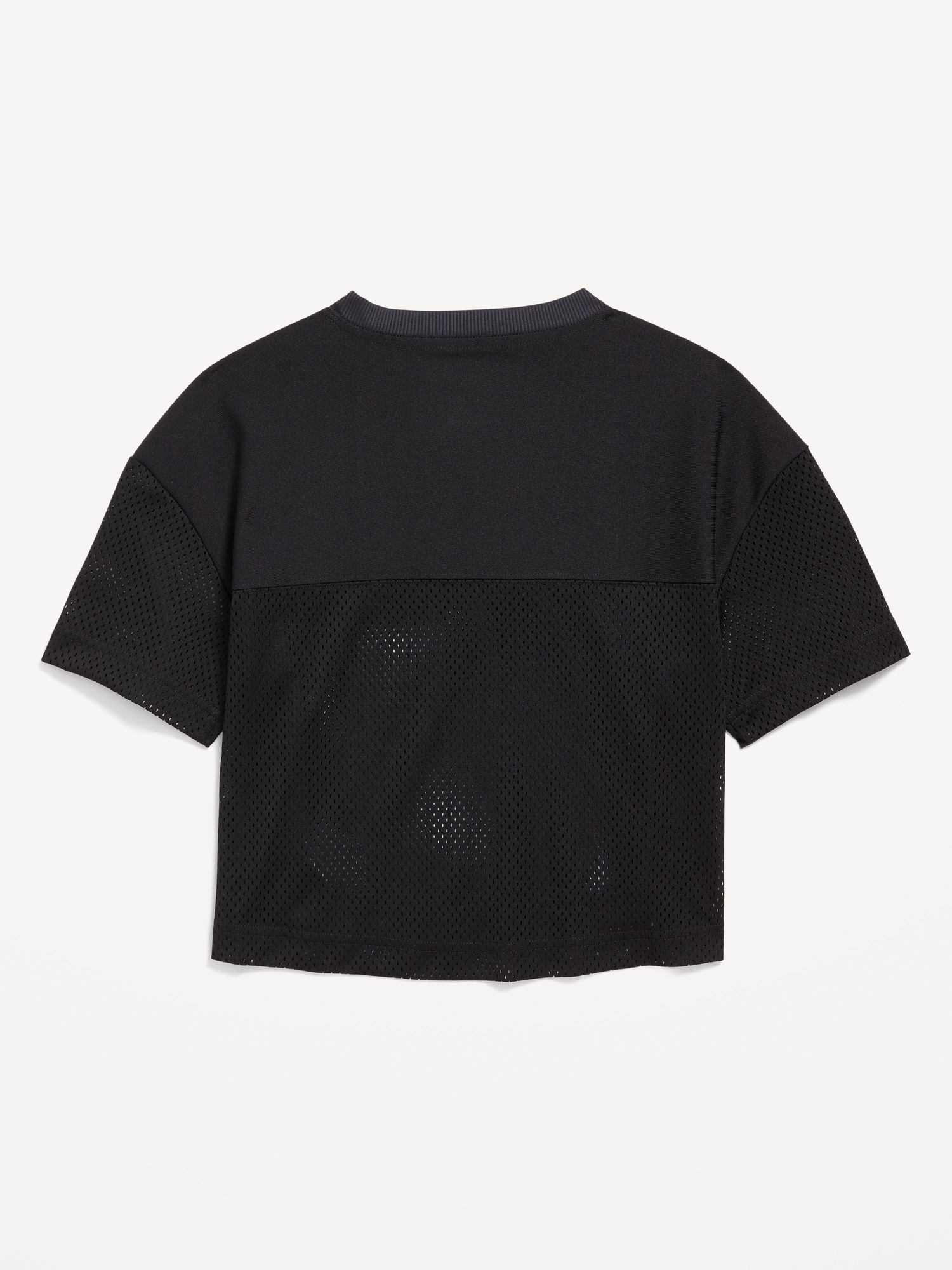 Cropped Short-Sleeve Mesh Top for Girls