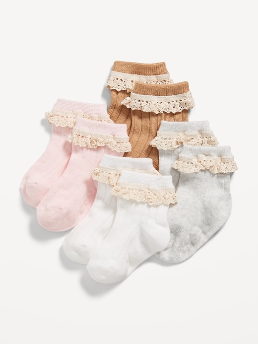 Voir une image plus grande du produit 1 de 1. Chaussettes à volants pour tout-petit et bébé (paquet de 4 paires)