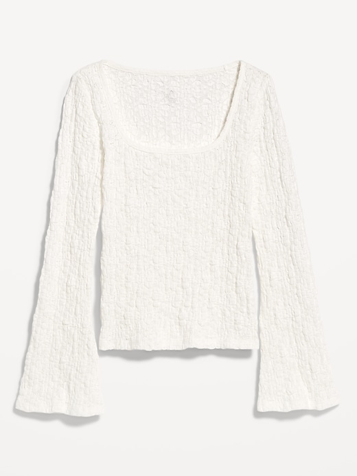 Image number 4 showing, Textured Lace Scoop-Neck Top