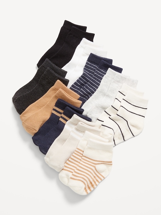 View large product image 1 of 1. Unisex Crew Socks 10-Pack for Toddler & Baby