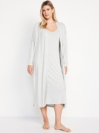 L'image numéro 1 présente Ensemble peignoir de maternité et chemise de nuit d’allaitement