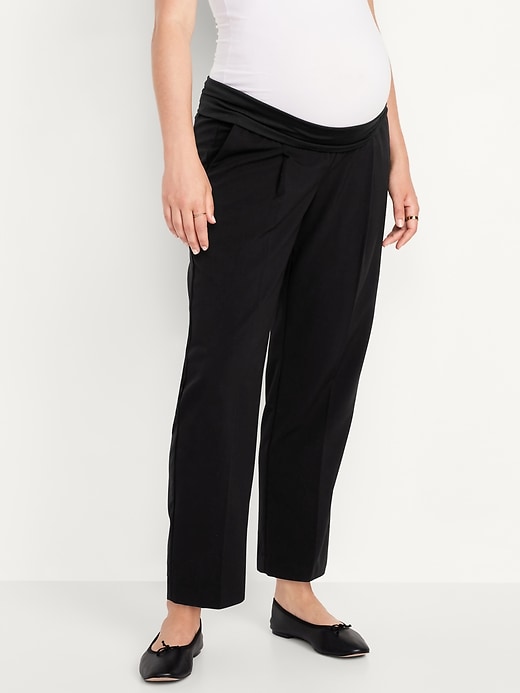 Image number 1 showing, Maternity Rollover-Waist Billie Trouser