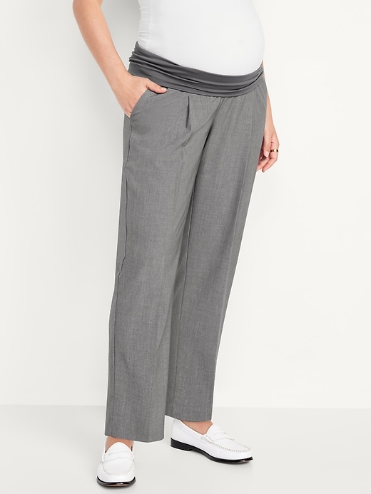 Image number 1 showing, Maternity Rollover-Waist Billie Trouser