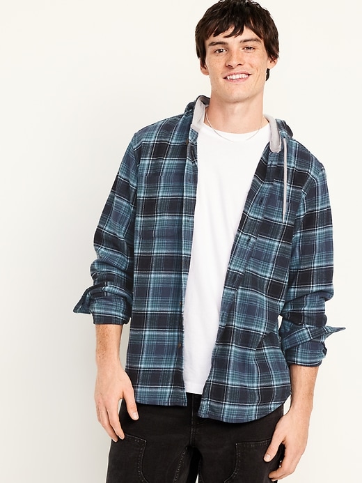 Image number 1 showing, Hooded Flannel Shirt