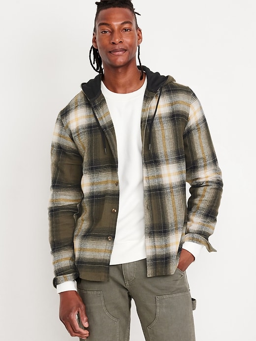 Image number 1 showing, Hooded Flannel Shirt