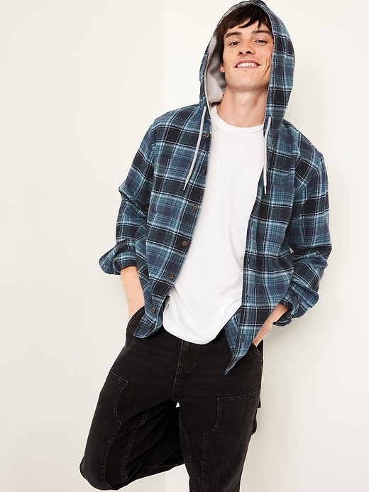 Image number 3 showing, Hooded Flannel Shirt