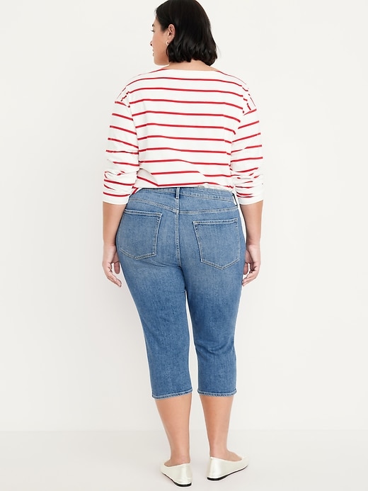 L'image numéro 7 présente Capri Wow à taille mi-basse en denim